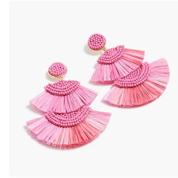 J.Crew Beaded Fan Statement Earrings - Picture 2 of 2